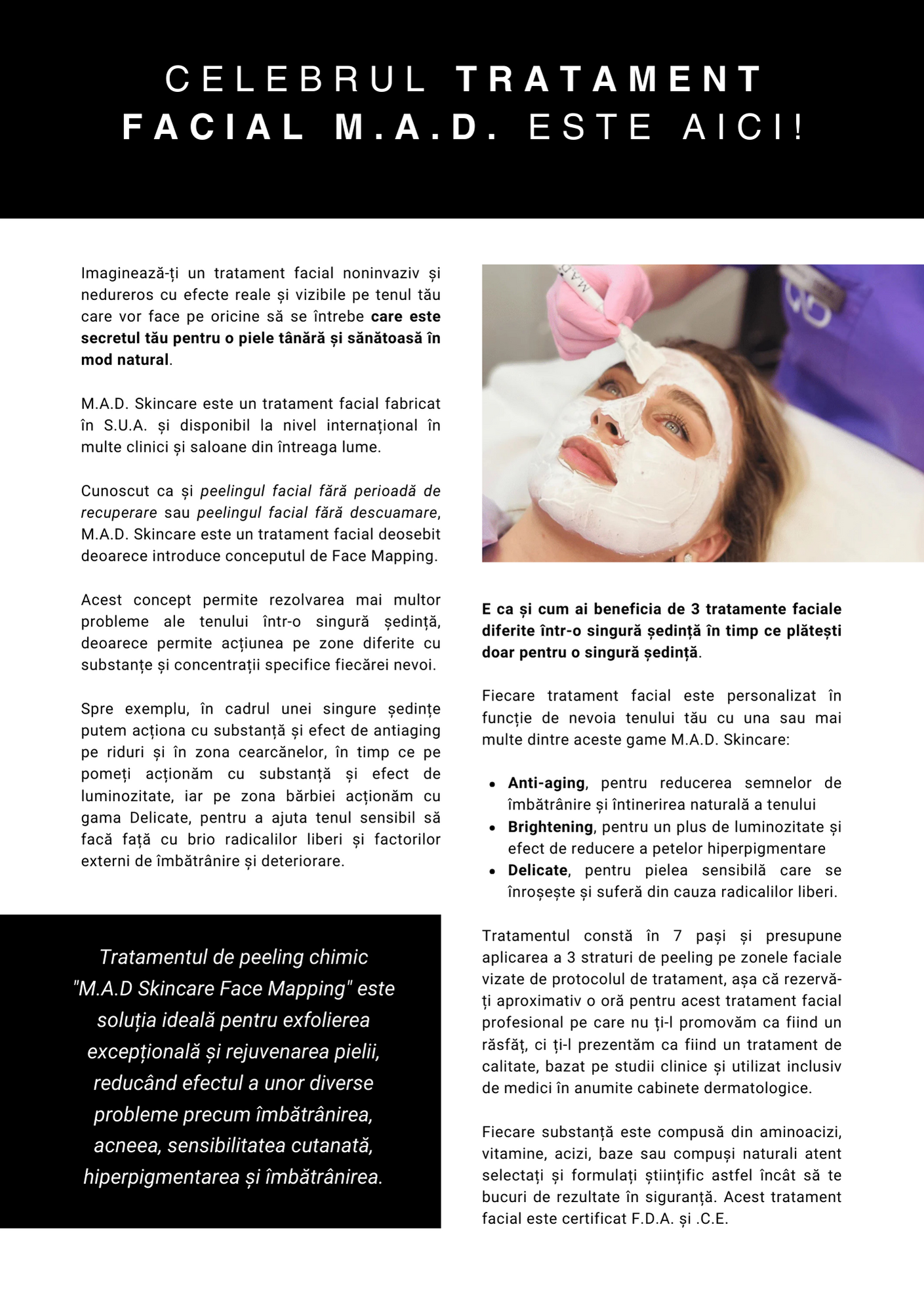 Tratamente faciale antirid Tecuci
